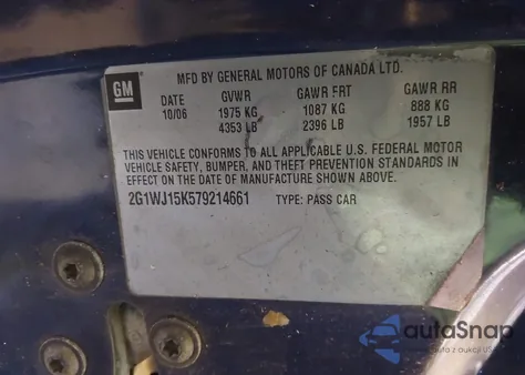 2007 Chevrolet Monte Carlo Ls из США, поврежденный, VIN 2G1WJ15K579214661